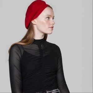 Wild Fable Black Mesh Cropped Top